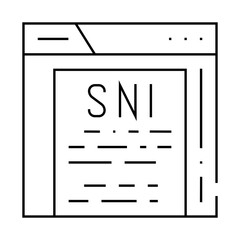 sni protocol line icon vector. sni protocol sign. isolated contour symbol black illustration