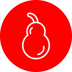 Bottle Gourd Vector Line White Circle Red
