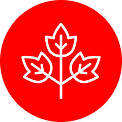 Parsley Vector Line White Circle Red
