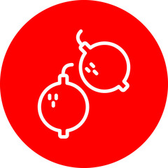 Lemon Vector Line White Circle Red