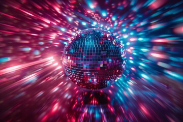 Abstract visualization of dynamic disco ball lighting, symbolizing excitement and movement