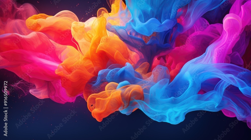 Canvas Prints colorful fluid motion creating abstract shapes