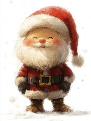 Smiling Santa Claus in a Winter Wonderland