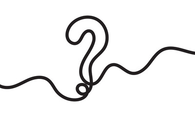 Question mark one line style. Choosing decision concept  vector illustration. isolated on white background.  EPS 10