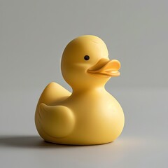 A yellow rubber duck displayed against a white background, showcasing its classic, playful design