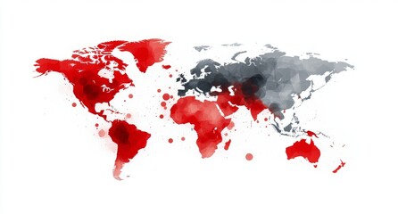 Global Map with Cyber Security Danger Symbols and Digital Connections