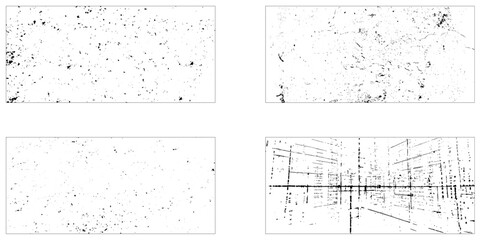 Set of abstract grunge vector texture background, Set of Black and white grunge.