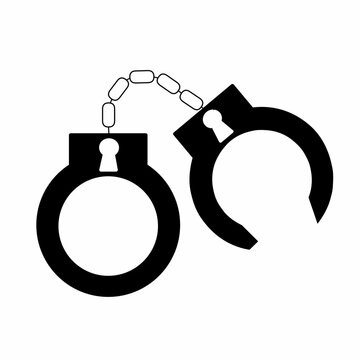 recommend clip art: handcuffs icon, police shackles, on a white background