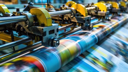 Fototapeta premium Print Advertising: Marketing messages printed in physical formats like newspapers and magazines, aimed at targeting specific audiences and promoting products or services. 