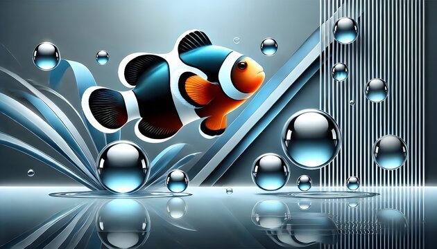 Clown flish in helvetica aero aqua 