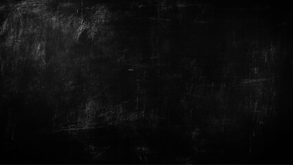 Horizontal black board or chalkboard wall texture background,  cracked concrete wall covered with black cement texture as background for design