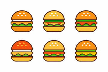 Sets Burger icon vector. Burger logo for web design