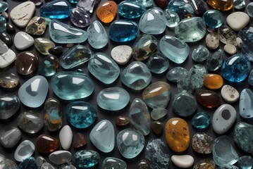 Semi-precious stones background texture
