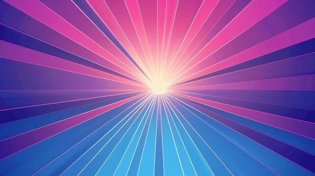 An abstract image featuring radiating lines with a bright center, showcasing a vibrant mix of pink, purple, and blue hues.