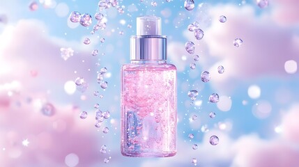 Celestial Facial Toner Suspended in Surreal Starry Cosmos