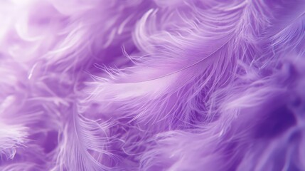 Purple color close up feather background. AI generation.