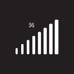 5G signal icon bars. Network mobile wireless 5g symbol 