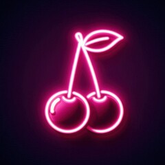 pink cherries glowing in the dark