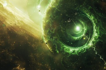 Cosmic crossroads where different timelines intersect in the vast expanse of the multiverse