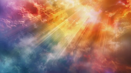 Fototapeta premium digital art photography depicting vision of moving higher, enchanting light, gradient light 