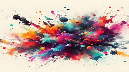 Colorful ink splatter splash spray brush abstract background
