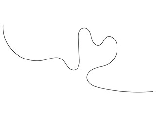 One continuous drawing of a heart-shaped love sign outline.