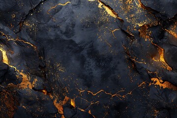 Abstract Gold and Black Rock Texture