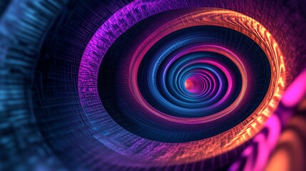 Fototapeta premium A mesmerizing abstract swirl of vibrant colors creating an optical illusion, perfect for modern design and digital themes.