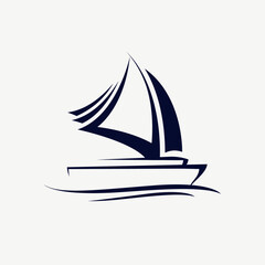 Minimalist Modern Yacht Logo Vector Illustration