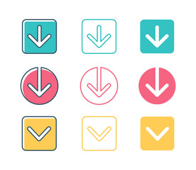 Various arrow icon element template. Suitable for design element of infographic, app navigation, and arrow marker.