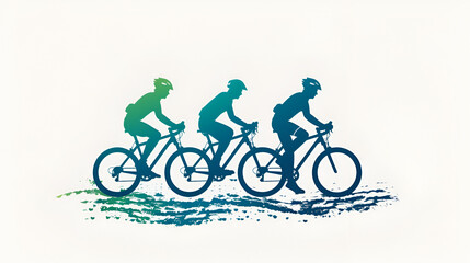 Fototapeta premium Miniature people: People use bicycles as vehicles to travel. Image use for energy reduction and exercise in everyday. 