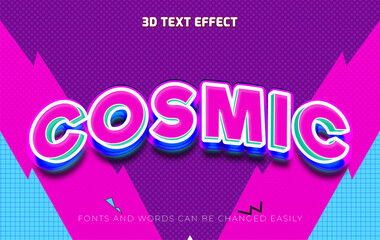 Cosmic 3d editable text effect style