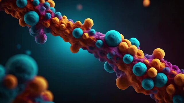 3d rendered illustration of molecule light, bubble, water, blue, color, wallpaper,  colorful lights HD resolution with hyper realistic 4K Background.