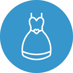 Bride Dress Vector Line White Circles Multicolors