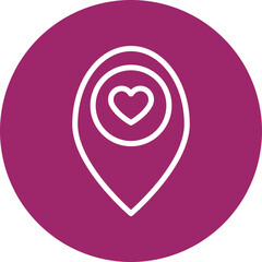 Location Vector Line White Circles Multicolors