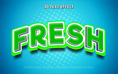 Fresh 3d editable text effect style