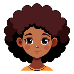 Chic Afro Girl Hair Style Trendy Vector Illustration for Bold Fashion Statements