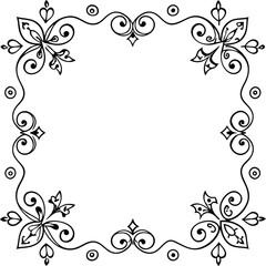 Template with corner pattern with copy space illustration