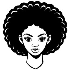 Chic Afro Girl Hair Style Trendy Vector Illustration for Bold Fashion Statements