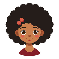 Chic Afro Girl Hair Style Trendy Vector Illustration for Bold Fashion Statements