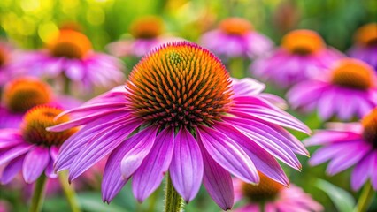 Obraz premium Close up of vibrant purple coneflower in the garden , echinacea, purpurea, coneflower, purple, vibrant, garden, close up, bloom