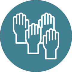 Obraz premium Election Volunteers Vector Line White Circles Multicolors