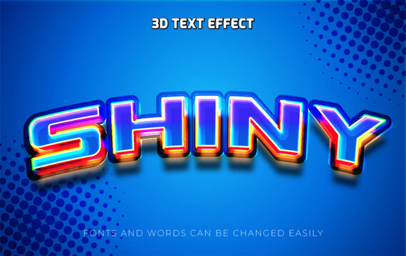 Shiny title 3d editable text effect style