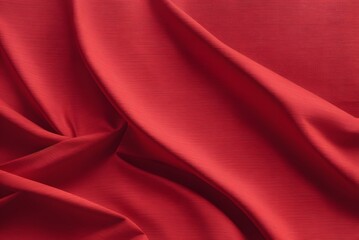 Fototapeta premium Embossed fabric, pleated. Red material textile.