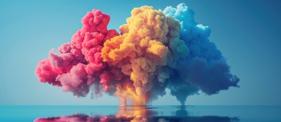 Fototapeta premium Abstract Color Cloud Explosion over Ocean