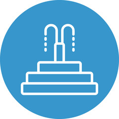 Splash Pad Vector Line White Circles Multicolors