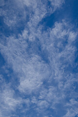 Thin whispy winter clouds in the African sky image with copy space for background use