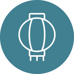 Chinese Lantern Vector Line White Circles Multicolors