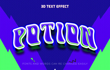 Fototapeta premium Potion 3d editable text effect style