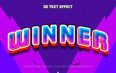 Winner sport 3d editable text effect style